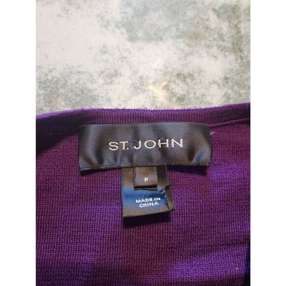 St John purple wool blend cardigan size P - Picture 2 of 4
